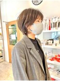 大人可愛いショートボブ/アッシュカラー 20代30代40代