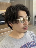 波巻きスパイラルパーマツイストスパイラルパーマセンターパート