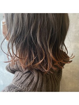 ダリー 菊水店(Dali) 裾カラー・オレンジ・ミルクティーベージュ・ボブ