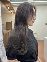 パークレーン アイス イヴェン(park lane ICI yeven)&nbsp;ブリーチなしカラー グレージュ 顔まわりカット/momoka