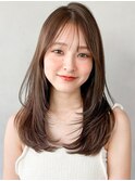 美髪くせ毛風カールシースルーバング外ハネボブこなれヘア