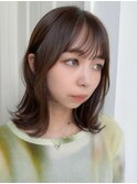 鎖骨ミディアム/シースルーバング/顔まわりレイヤーNS-47