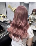 ピンクベージュ×プルエクステ
