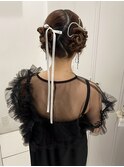 ツインアレンジ/タイトアレンジ/お呼ばれヘア/ヘアアレンジ/天神