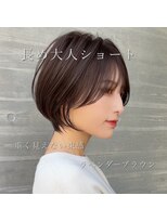 ロンドプロフィール 浦和(Lond profil) 大人可愛い20代30代40代黒髪前下がりショートボブ丸みショート◎