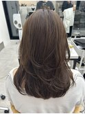 レイヤーカット/アッシュグレージュ/似合わせカット/前髪カット