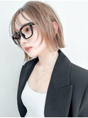チェリーブラウンミニウルフホワイトグレージュデジタルパーマ