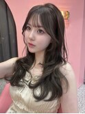  オリーブ/グレージュ/韓国ヘア/渋谷/レイヤー/顔まわり