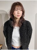 【顔まわりレイヤー×ショコラグレージュ　ブリーチなし】