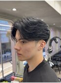 センターパートニュアンスパーマフェザーパーマ