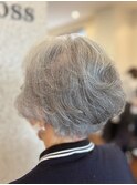 グレイヘア/くせ毛を活かす/60代70代/ミセスヘア