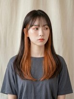 ココカラヘアー ニコ(cococara hair nico) インナーカラー/イヤリングカラー/オレンジ/艶髪