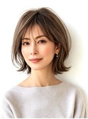 大人ショートレイヤー白髪ぼかし脱白髪染め40代50代60代原宿