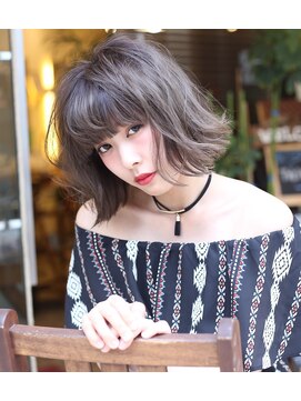 アリン(allin) 【切りっぱなしボブ 】透明感デザインカラー