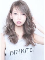 デイズ(days)&nbsp;透明感カラーアッシュグレージュロング☆斜めバング大人かわいい