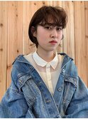 【oasis】ショートボブ カーリーバング 透明感ベージュ
