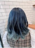 ディープブルーホワイトグラデーション！