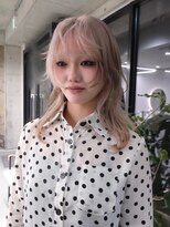 ソル ジングウマエ(SOL JINGUMAE)&nbsp;ハイトーンカラーホワイトブロンドミルクティーベールピンク韓国