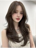 韓国風レイヤーカット/ロングレイヤー/ハッシュカット/10代20代