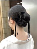 名古屋栄ヘアセットお呼ばれヘア参列タイトヘアシニヨンカチモリ