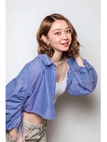ブレイブ 我孫子(BRAVE abiko) ブリーチベージュ×外ハネボブ 透明感ミルクティー