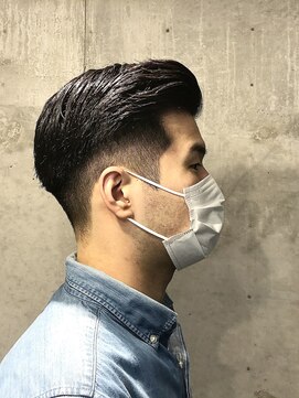 グッドプレイスアンドシング(Good Place&thing) メンズ刈り上げ短髪サイドパートビジネスフェードビジネスヘア