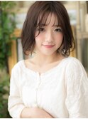 インナーカラー小顔くせ毛風前下がりボブa戸田公園20代30代40代