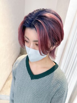 ボックスミコ(Box mico.) ≪個性派ピンク≫　ショートウルフ×シャドウルーツ