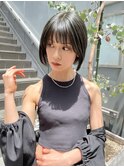 NUDEアッシュオリーブ10代20代30代40代前下がりボブ 外ハネボブ