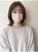透け感バング透明感ブラウン小顔フェイスレイヤーボブ20代30代