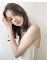 大人気！透明感抜群!オリーブベージュ/ミディアムヘア