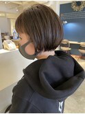 【CROP】ショートボブ×ブリーチなし×グレージュ