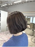 【HISAKO】白髪ぼかしハイライト×上品ミセスボブ