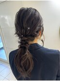 結婚式ヘアセット ヘアアレンジ ロングヘアセット 編みおろし