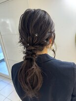 結婚式ヘアセット ヘアアレンジ ロングヘアセット 編みおろし