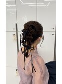 ポニーテール参列ヘア