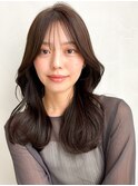 薄めバングシースルーバングモテ髪小顔カットレイヤーカット