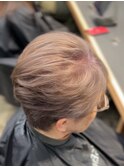 脱白髪染め白髪ぼかしショートヘア