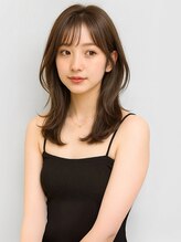 ユニバイリサ 天神大名店(uni by risa) オリーブベージュ レイヤーカット 20代 ウルフレイヤー 艶髪