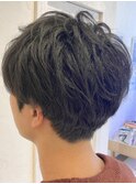 メンズカット/丸みシルエット/ナチュラル/黒髪/20代30代40代/秋