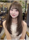 美髪レイヤーカット/顔まわりレイヤー/くびれロングレイヤー