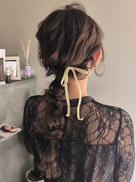 編み下ろしヘア/ロング/お呼ばれヘア