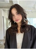 ナチュラルブラウンミディアムレイヤーカット透明感カラー
