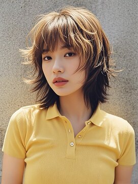 エイチ ウルフカット 大阪梅田(811) フェイスフレーミングルーツカラーネオウルフ天使の羽バングボブ