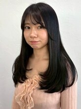 マップデザイン(map design)&nbsp;ロングレイヤー 顔周りカット 韓国ヘア 前髪カット 20代 30代