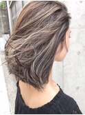 3Dカラーインナーハイライト切りっぱなしボブモードヘアウルフ