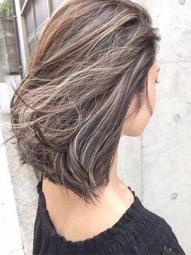 ノラ ヘアーサロン(NORA HAIR SALON) 3Dカラーインナーハイライト切りっぱなしボブモードヘアウルフ