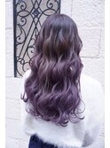 グラデーションカラー/パープルガーネット/ロング