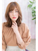ヘアアンドビューティー ミック(Hair & Beauty miq)&nbsp;くせ毛風フリンジウェーブ…大人かわいいくびれセミディb