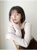 ワイドバングが大人可愛い♪ぱつっと耳かけ小顔ボブ《池袋》